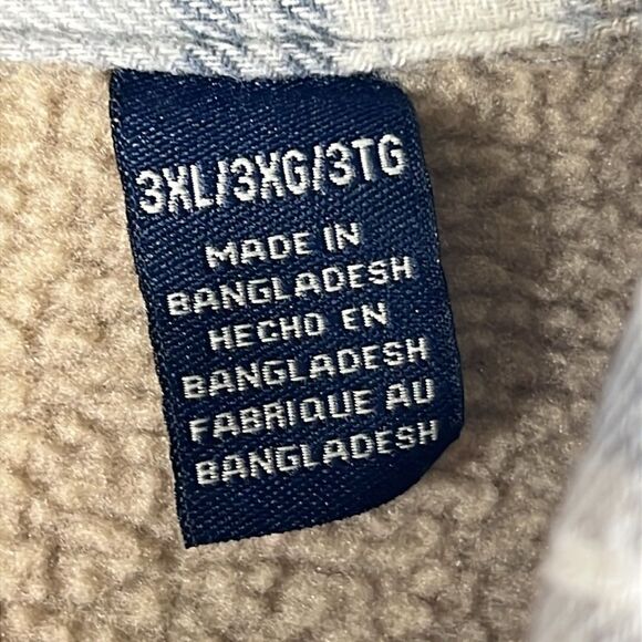 🔥🔥 Wrangler Sherpa Lined Plaid Long Sleeve Button Down Flannel Shirt Jacket 3X - Picture 8 of 11